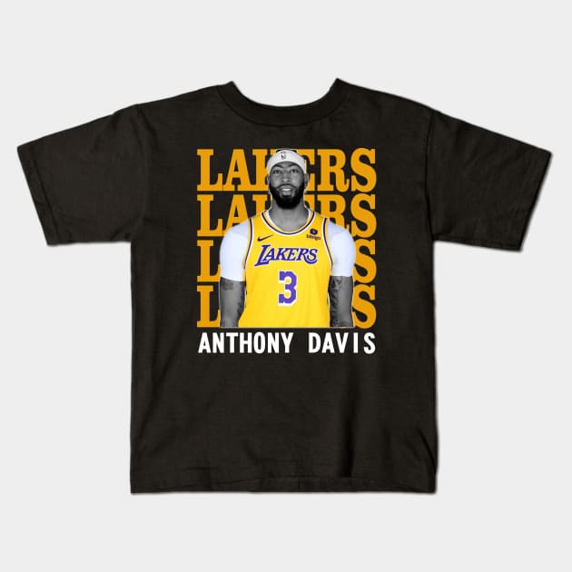 Los Angeles Lakers Anthony Davis Kids T-Shirt by Thejockandnerd
